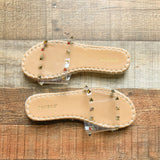 Bamboo Clear Strap with Silver Studs Sandals- Size 6.5