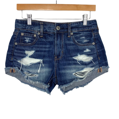 American Eagle Outfitters Tomgirl Shortie Dark Wash Denim Shorts- Size 00