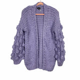 Blue B Lilac Pom Pom Sleeve Cardigan - Size S/M