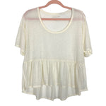 American Eagle Cream Ruffle Hi-Lo Top- Size M