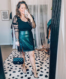 No Brand Black Vegan Leather Gold Chain Crossbody