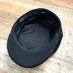 Asos Black Baker Boy Hat With Rope & Side Button