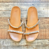 A New Day Double Strap Jeweled Sandals- Size 7.5 (see notes)