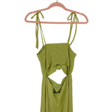 Vestique Lime Green Front and Back Cut Out Wide Leg Jumpsuit- Size M (sold out online)