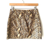 Superdown Gold Snakeskin “Khloe” Mini Skirt- Size S