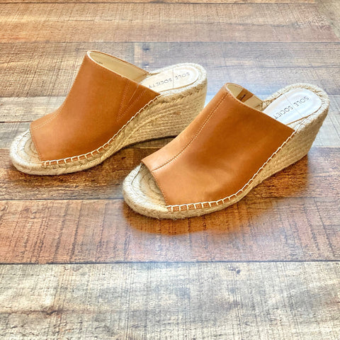 Sole Society Camel Leather Espadrille Wedges- Size 9.5 (like new condition)