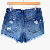 Nature High Waisted Denim Distressed Cutoff Shorts- Size L