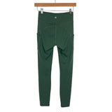 Lululemon Green Side Pocket Exposed Seam Detail Leggings- Size 4 (Inseam 26")