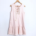 Aerie Pink Denim Lace Up Dress- Size XS