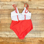 Meet Curve Red/White Back Cut Out Padded One Piece- Size XL