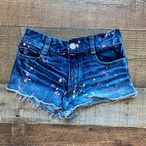 Flowers By Zoe Denim Paint Splatter Shorts- Size 5
