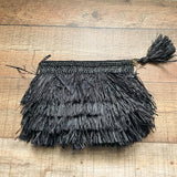 Lisi Lerch Black Straw Clutch
