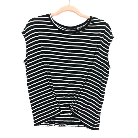 Gibson Black/White Striped Front Twist Top NWT- Size XXS