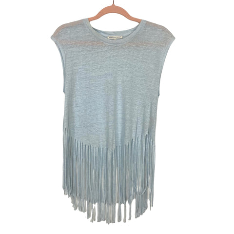 Rebecca Minkoff Light Blue Tassel Hem Top- Size XS (see notes)