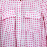 Express Pink Gingham Button Up Blouse- Size S