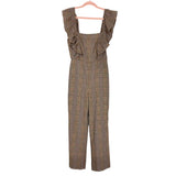 Tularosa Brown Plaid Ruffle Jumpsuit- Size XS (sold out online)