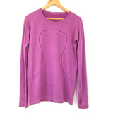 Lululemon Swiftly Long Sleeve Top with Stripes- Size 10