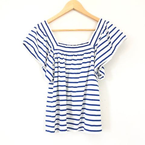 J Crew Blue and White Striped Top- Size XS