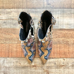 Jeffrey Campbell Snakeskin Leather Studded Booties- Size 7 (see notes)