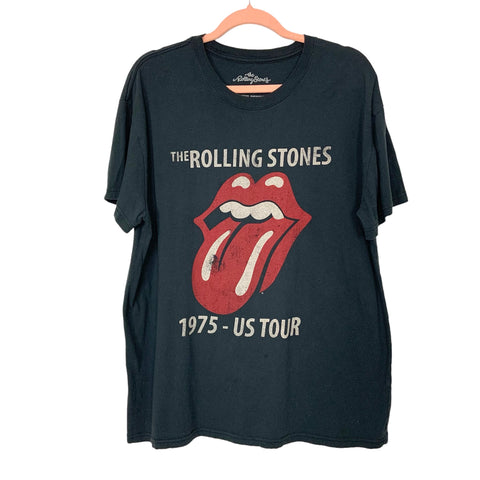 The Rolling Stones Black 1975 US Tour Black Tee- Size XXL