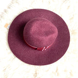 Halogen Purple Adjustable Wool Wide Brim Hat NWT- One Size