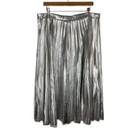 Scoop Metallic Silver Faux Leather Pleated Skirt- Size XL (sold out online)