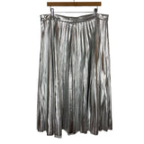 Scoop Metallic Silver Faux Leather Pleated Skirt- Size XL (sold out online)