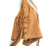 Loveriche Brown Suede Lace Up Shorts- Size S