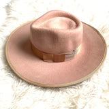 Brixton Tan Wool Felt Wide Brim Hat- Size S