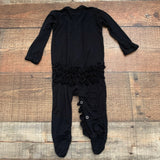 Spearmint Love Black Bamboo Ruffle Snap Up Footie Outfit- Size 0-3M