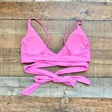 Aerie Pink Wraparound Tie Padded Bikini Top- Size L