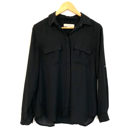 LOFT Black Button Up Blouse- Size S