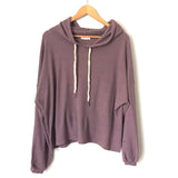 Pink Lily Purple Waffle Knit Thin Hooded Pullover- Size S