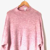 Leith Pink Mock Neck Sweater- Size L