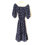 Gibson Navy Daisy Off the Shoulder Belted Dress NWT- Size XXS