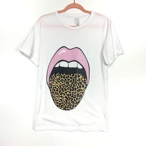 Bella + Canvas White Animal Print Tongue T-Shirt- Size M (We have matching onesie)