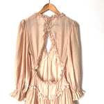Saints + Secrets Blush Pink Ruffle Dress with Exposed Back- Size S (see notes)