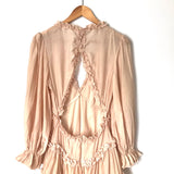 Saints + Secrets Blush Pink Ruffle Dress with Exposed Back- Size S (see notes)