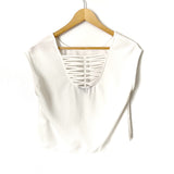 Express White Open Back Detail Crop Top- Size XS