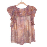 BB Dakota Smocked Ruffle Sleeves Dreams Are Made Of Top NWT- Size S