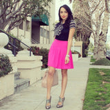 J. Crew Hot Pink Pleated Skirt- Size 00