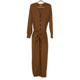 Alex Mill Brown Wool/Cotten Blend Belted Jumpsuit- Size XL