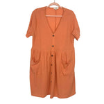 Umgee Orange Button Front with Pockets Baby Doll Dress- Size XL