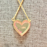 Melinda Maria Heart Monogrammed CCB Necklace