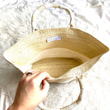 Altru Tan and White Straw Handbag (like new condition)