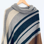 LOFT Striped Dolman Style Turtleneck Poncho Sweater- Size XS/S
