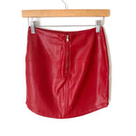 Lulus Red Vegan Leather Mini Skirt- Size XS