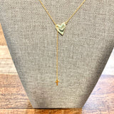 Adornia Yellow Gold Heart and Cross Necklace