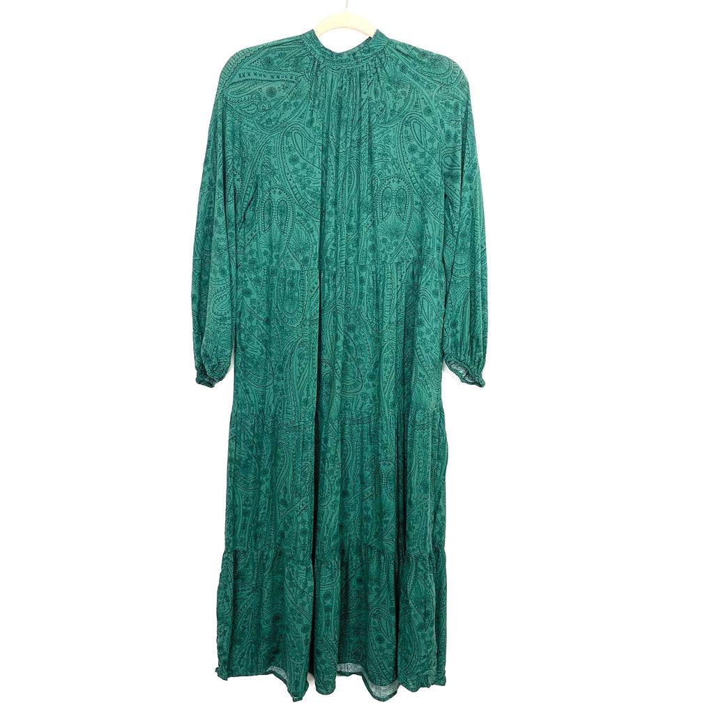 A New Day Green Printed Mock Neck Maxi Dress- Size S The Saved Collection A New Day Green Printed Mock Neck Maxi Dress- Size S The Saved Collection