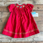 Collection Bebe Red Corduroy Smocked Stocking Dress NWT- Size 12M
